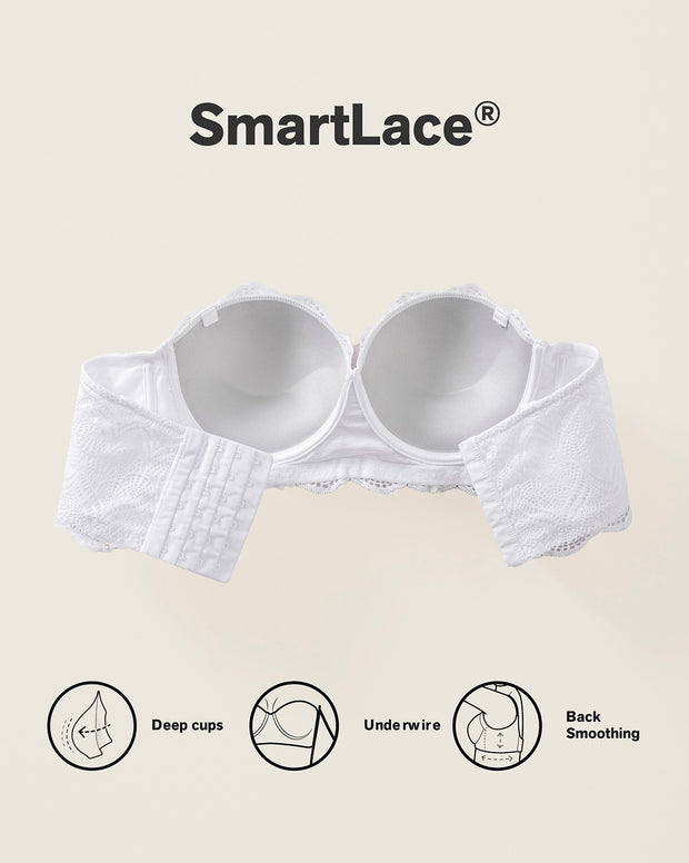 Convertible balconette lace push up bra