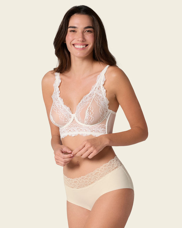 Milan sheer lace bustier bralette with underwire