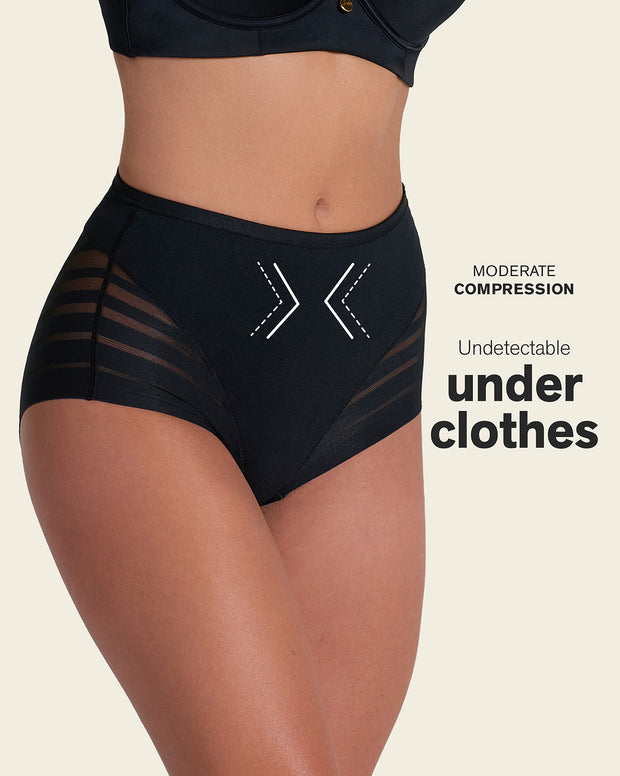 Lace stripe undetectable classic shaper panty
