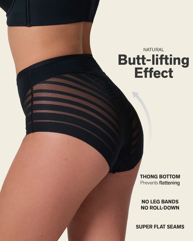 Lace stripe undetectable classic shaper panty