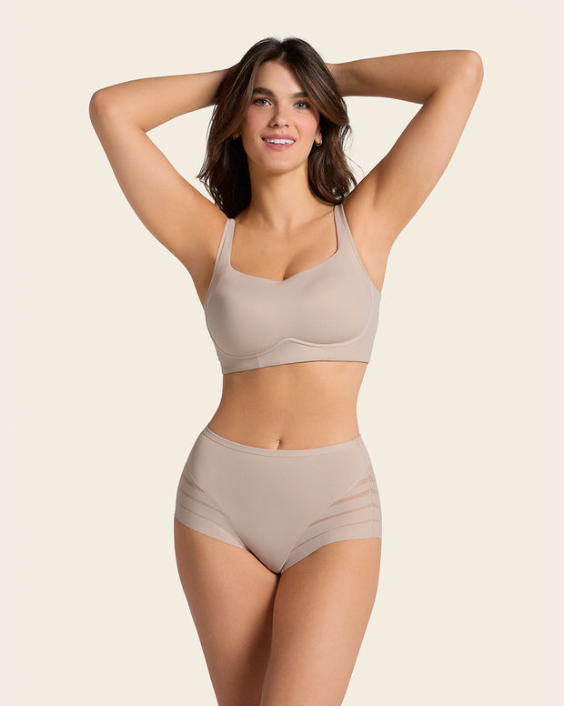 Lace stripe undetectable classic shaper panty