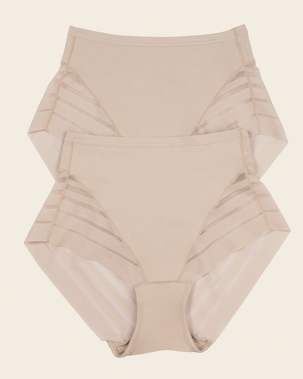 Lace stripe undetectable classic shaper panty