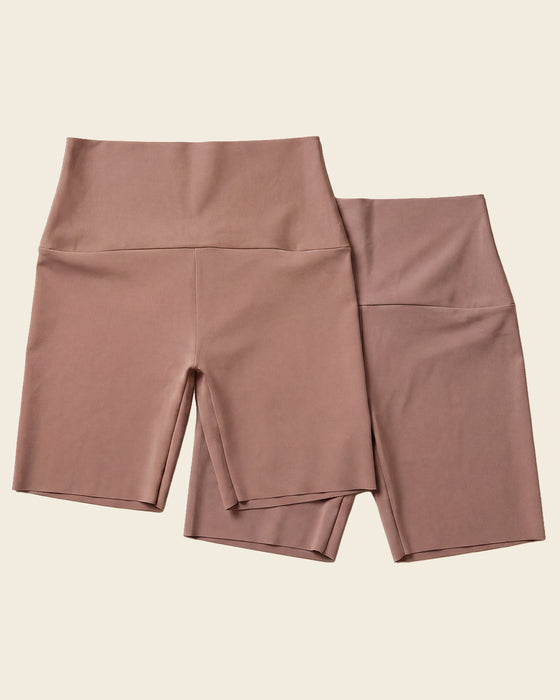Stay-in-place seamless slip short#color_857-brown