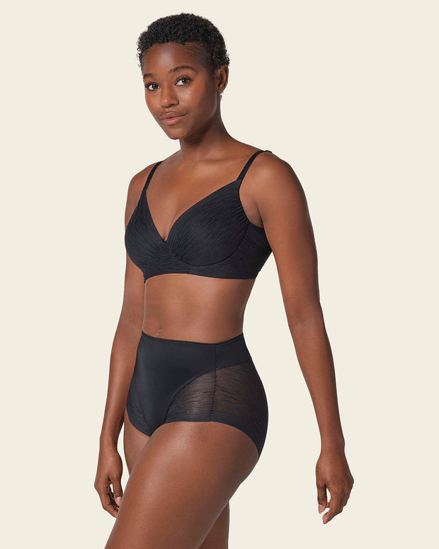 High-waisted sheer lace shaper panty