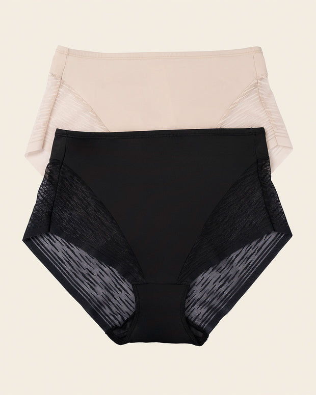 High-waisted sheer lace shaper panty