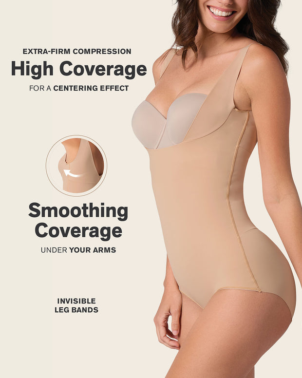 Plunge back classic sculpting body shaper