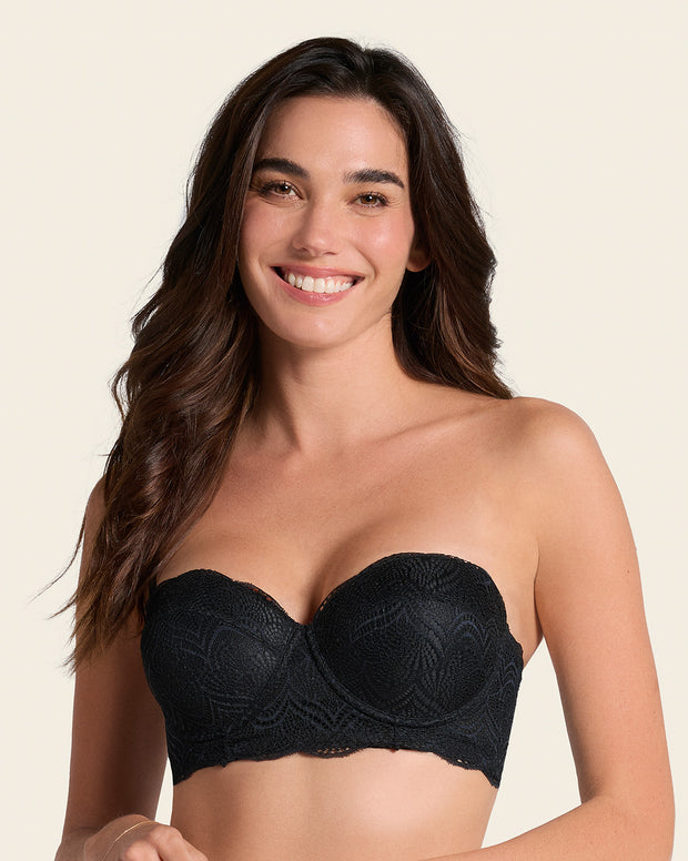 Convertible balconette lace push up bra