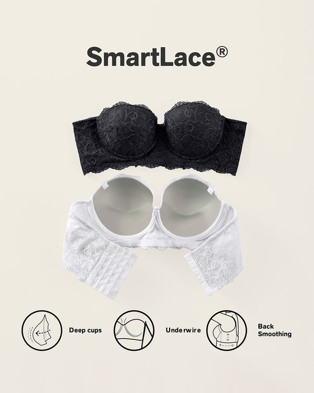 Convertible balconette lace push up bra