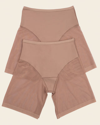 Truly undetectable sheer shaper short#color_857-brown