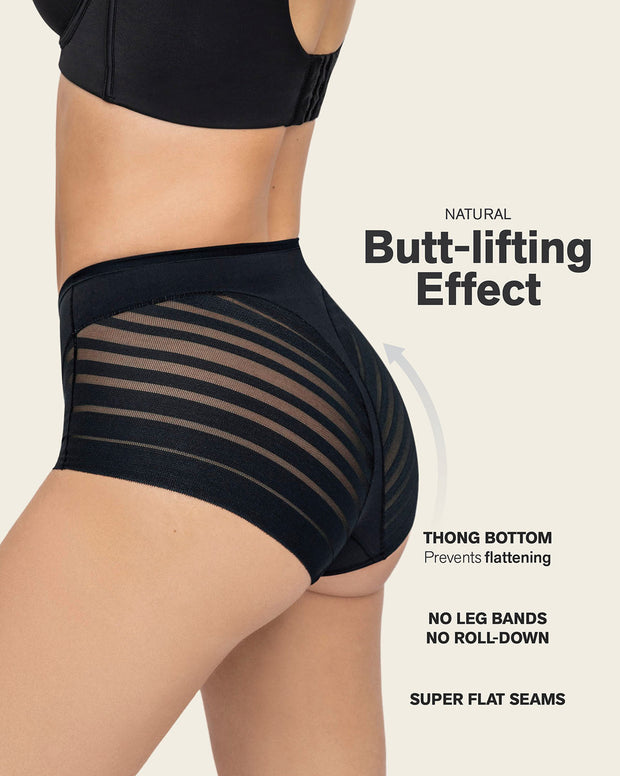 Lace stripe undetectable classic shaper panty
