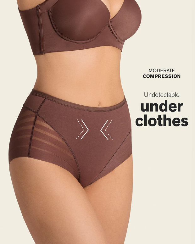 Lace stripe undetectable classic shaper panty