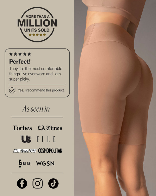 Stay-in-place seamless slip short