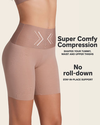 Stay-in-place seamless slip short#color_857-brown