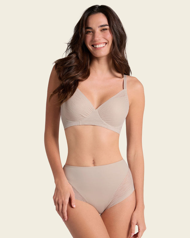 High-waisted sheer lace shaper panty