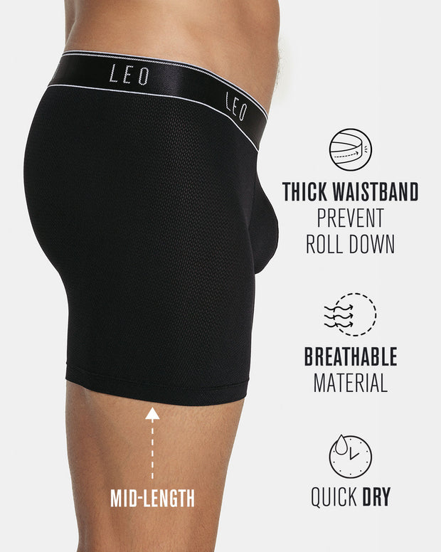 Mid-length boxer brief with ergonomic design