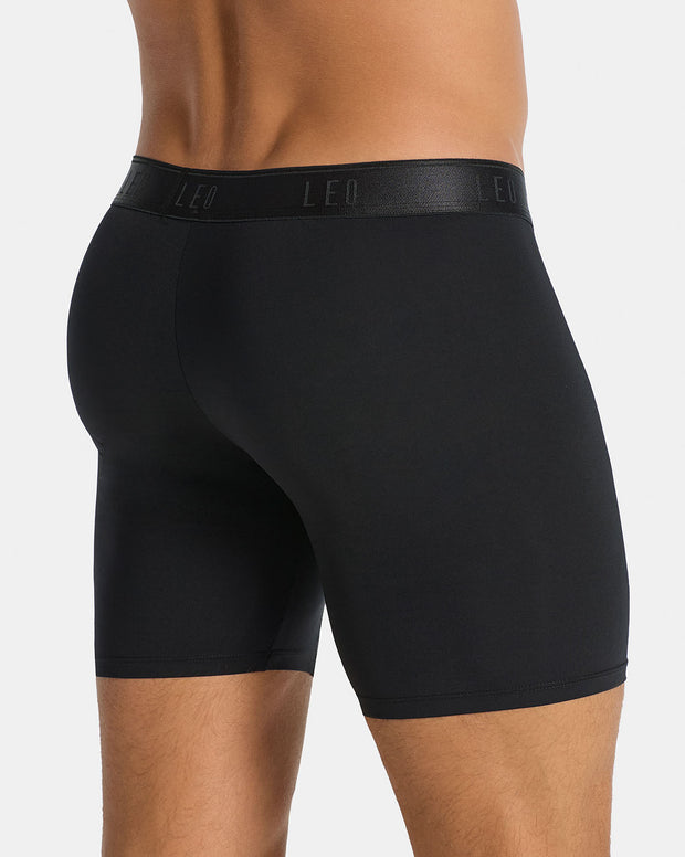 Long athletic boxer brief with side pocket