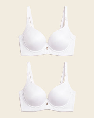 High profile back smoothing bra with soft full coverage cups#color_000-white