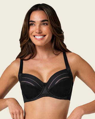 Lace stripe natural support classic bra#color_700-black