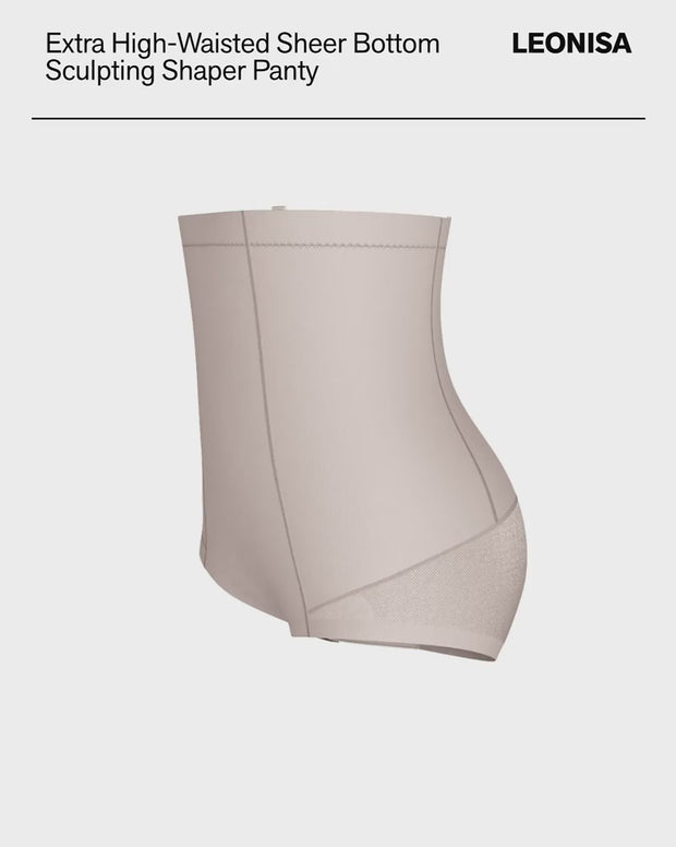 Extra high-waisted sheer bottom sculpting shaper panty