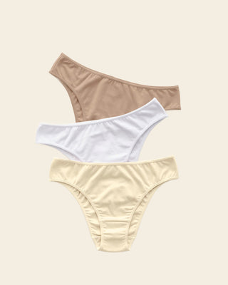 3-Pack cotton blend bikini panties#color_s08-light-brown-white-ivory
